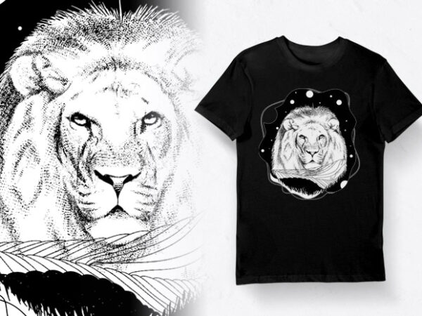 Creative t-shirt design – animals collection: lion