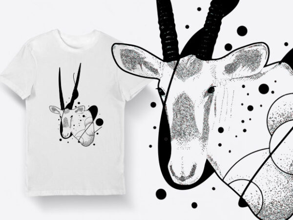 Creative t-shirt design – animals collection: oryx