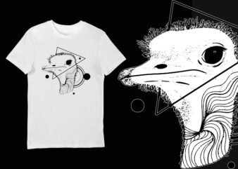 Artistic T-shirt Design – Animals Collection: Ostrich