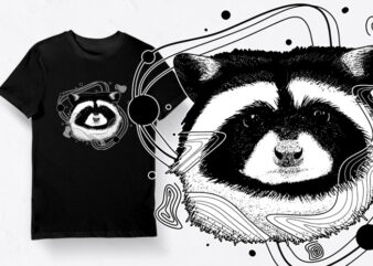 Artistic t-shirt design - animals collection: racoon