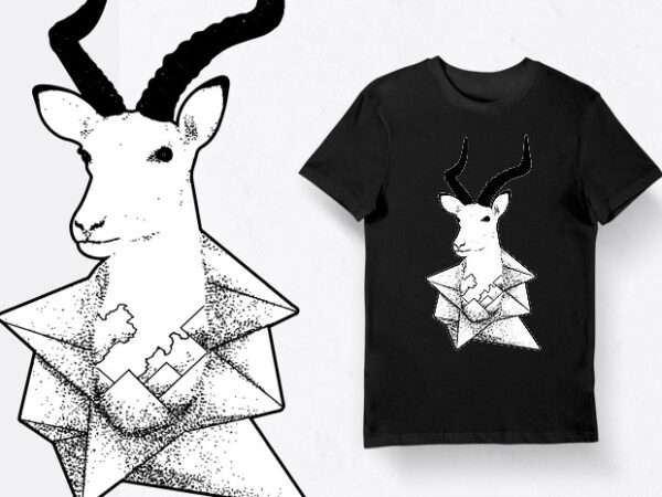 Artistic t-shirt design – animals collection: impala