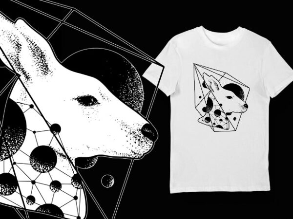 Artistic t-shirt design – animals collection: kangaroo