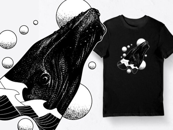 Artistic t-shirt design – animals collection: whale