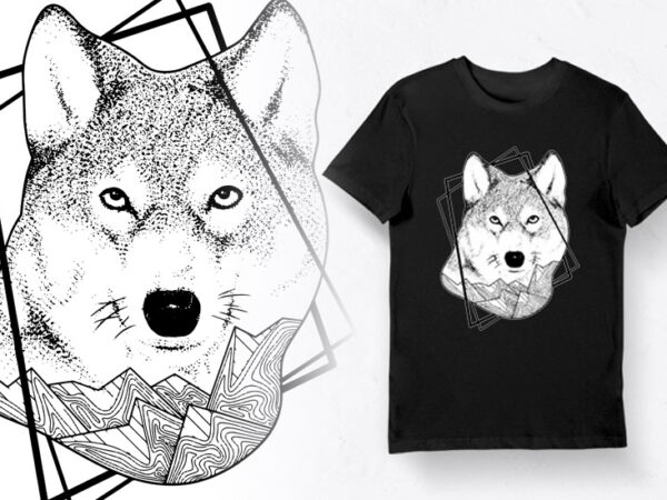 Artistic t-shirt design – animals collection: wolf