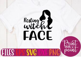 resting witch face t shirt vector illustration