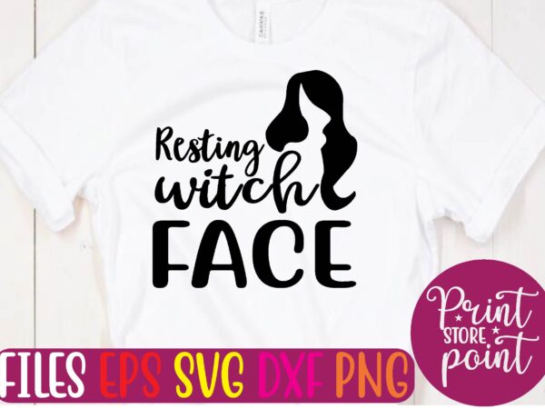 Resting witch face t shirt vector illustration
