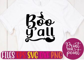 boo y’all t shirt vector illustration