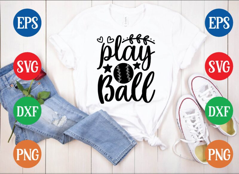 play ball t shirt vector illustration