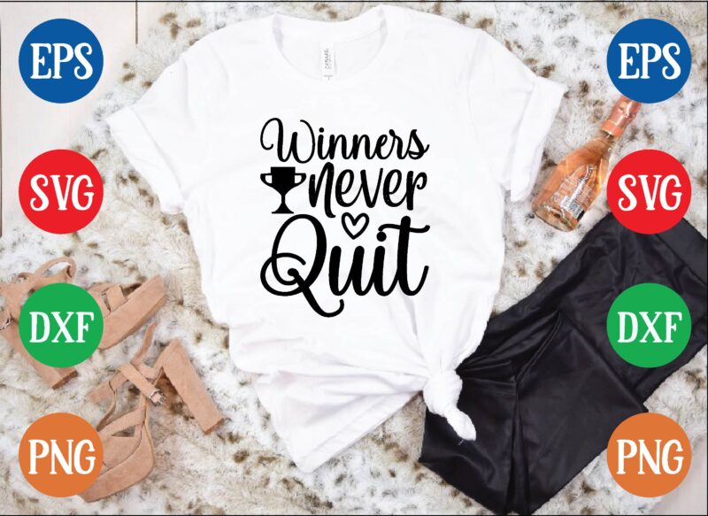winners never quit graphic t shirt