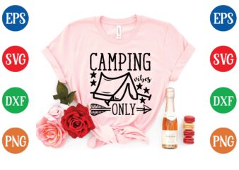 camping vibes only t shirt vector illustration