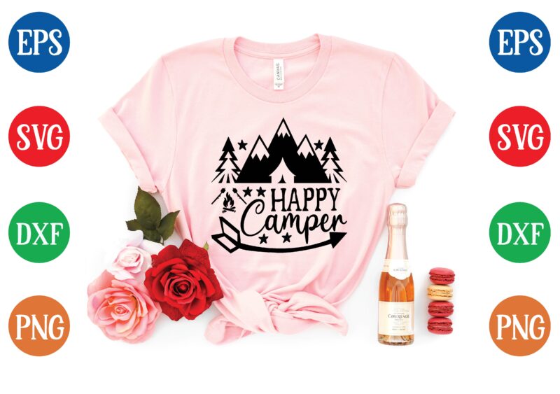 Happy camper t shirt template