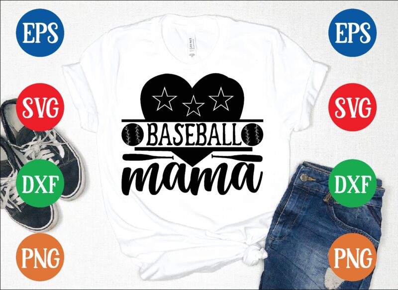 Baseball mama t shirt vector illustration