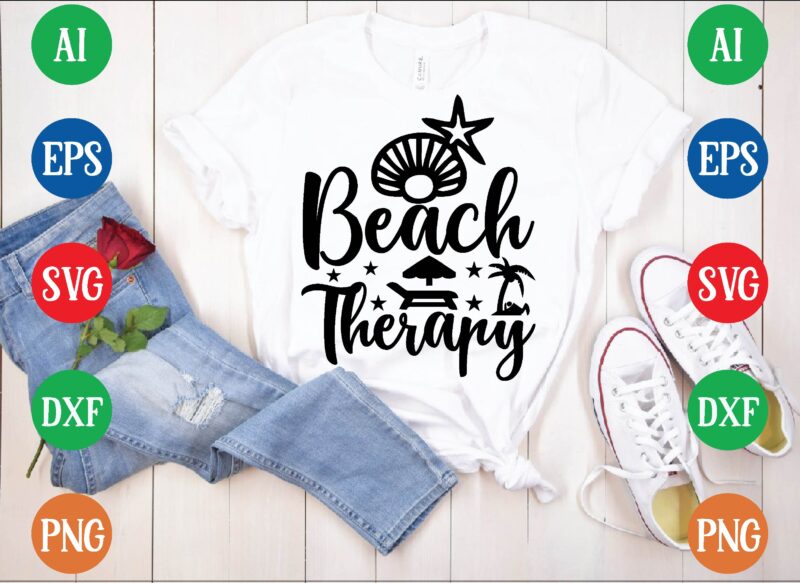 Beach therapy t shirt template