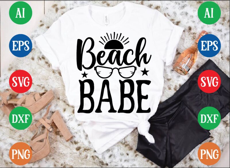 Beach babe t shirt template