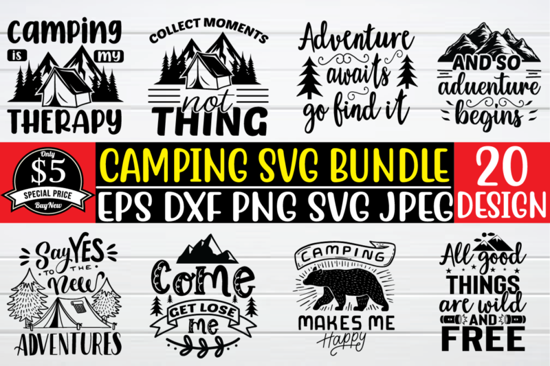 Camping svg bundle t shirt template