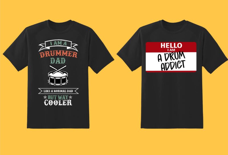 Drummer Bundle Part 1 – 45 tshirt design – 90% OFF