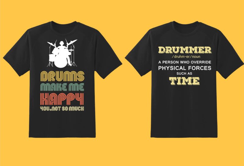 Drummer Bundle Part 1 – 45 tshirt design – 90% OFF