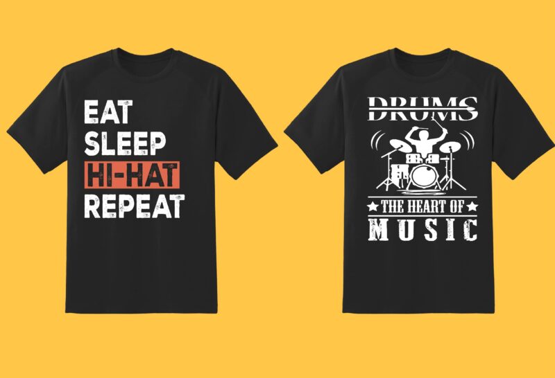 Drummer Bundle Part 1 – 45 tshirt design – 90% OFF