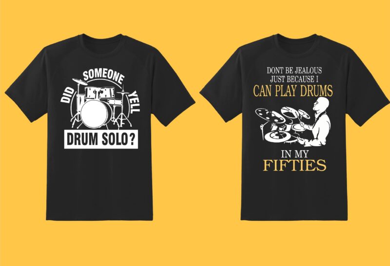 Drummer Bundle Part 1 – 45 tshirt design – 90% OFF