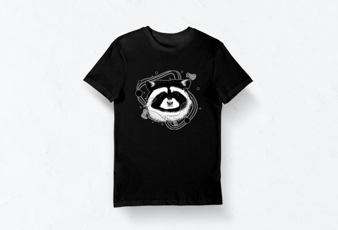 Artistic T-shirt Design – Animals Collection: Racoon