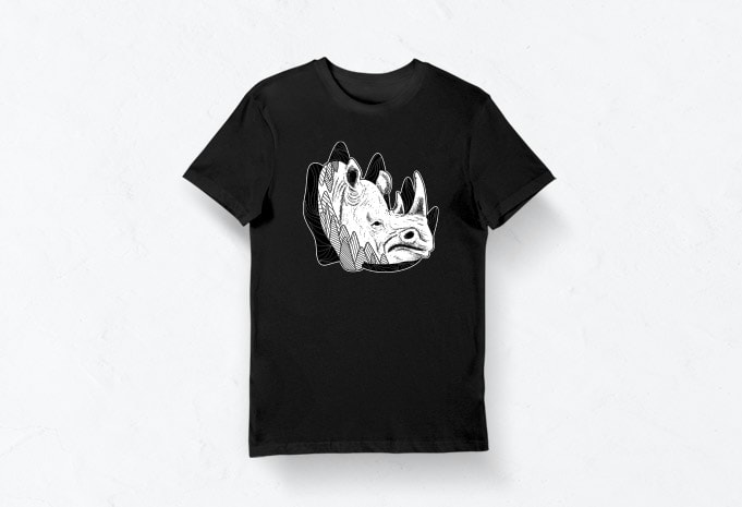 Artistic T-shirt Design – Animals Collection: Rhino