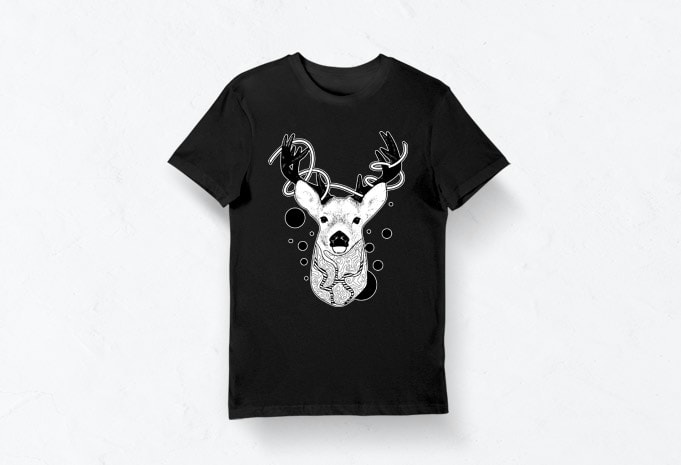 Artistic T-shirt Design – Animals Collection: Deer