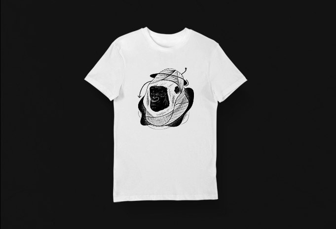 Artistic T-shirt Design – Animals Collection: Gorilla