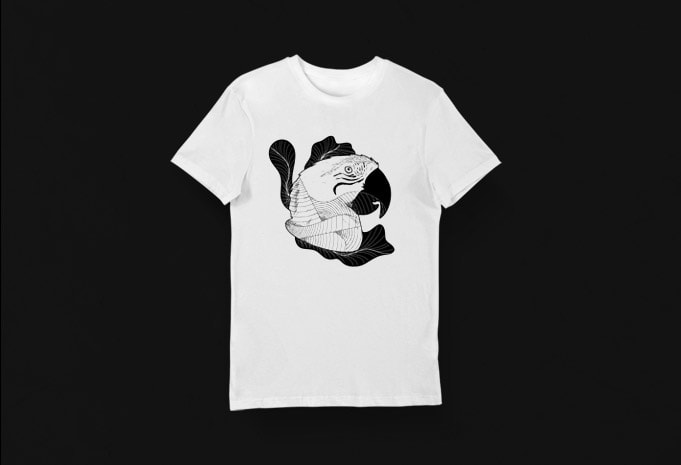 Artistic T-shirt Design – Animals Collection: Macaw Bird