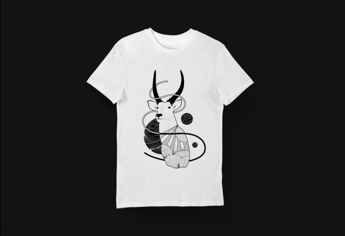 Artistic T-shirt Design – Animals Collection: Waterbuck