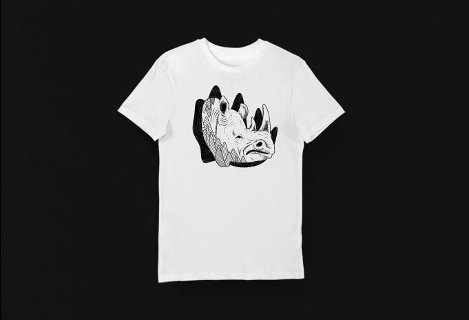 Artistic T-shirt Design – Animals Collection: Rhino
