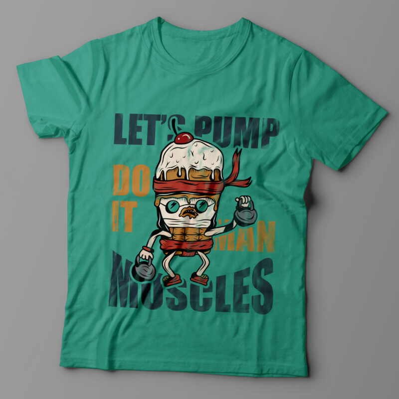 Ice cream sportsman, t-shirt design