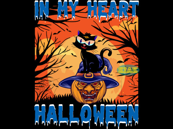 Halloween tshirt design, kitten and pumpkin in my heart halloween, kitten and pumpkin svg, kitten, cat, halloween, in my heart halloween, devil vector illustration, halloween death, pumpkin scary svg, halloween