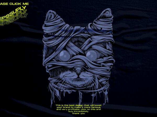Cat mummy halloween design tshirt