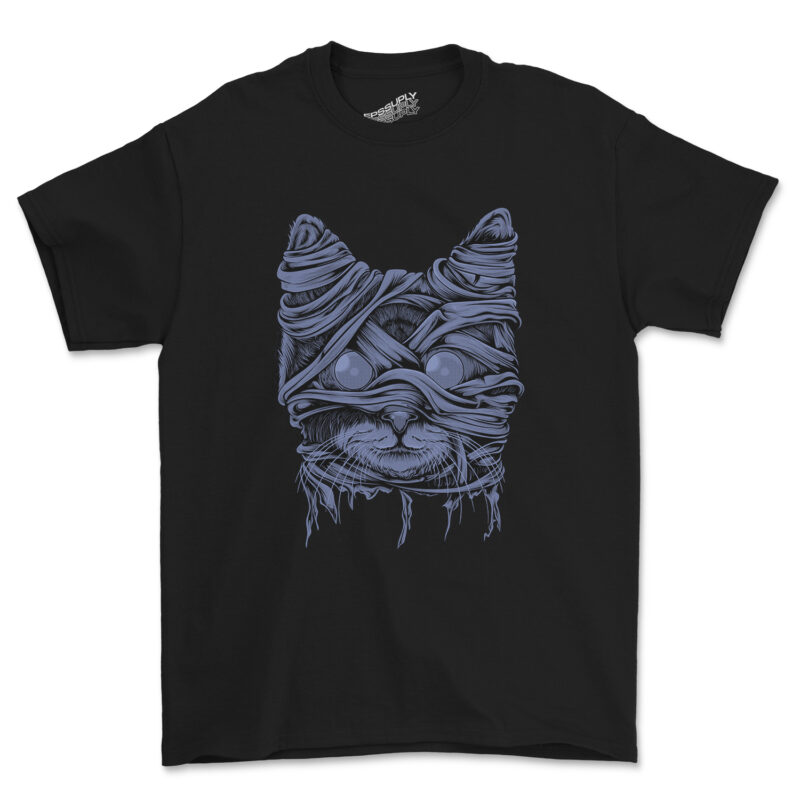 cat mummy halloween design tshirt