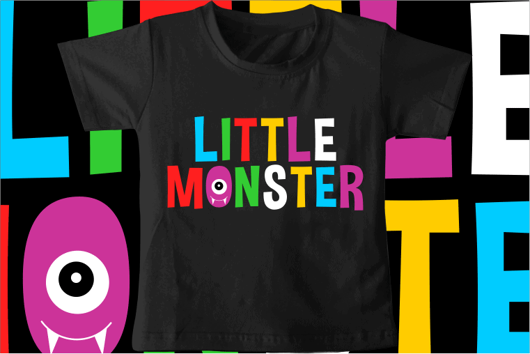 kids / baby t shirt design, little monster, funny t shirt design svg , family t shirt design, unique t shirt design