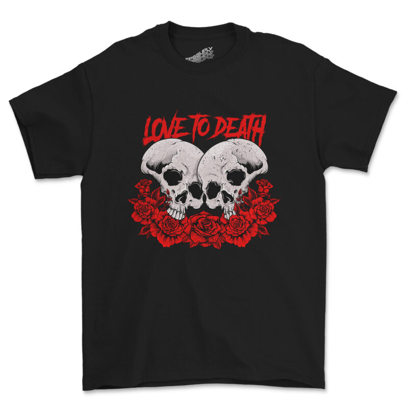 love to death, skull tshirt design png