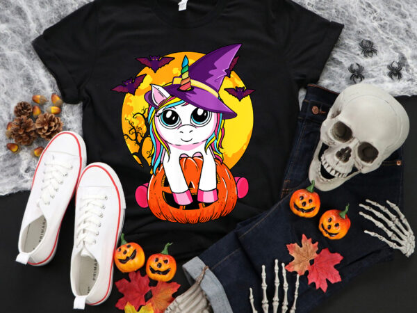 Unicorn cute halloween png, witchy unicorn halloween, unicorn png, halloween png, funny unicorn png t shirt vector graphic