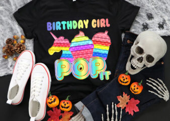 Birthday girl pop it unicorn girl pop it birthday Svg, Birthday girl Svg, pop it Svg