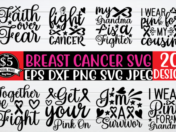 Breast cancer svg bundle graphic t shirt