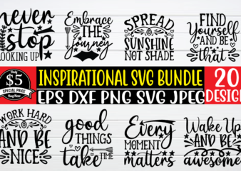 Inspirational svg bundle t shirt vector illustration