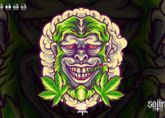 Monkey Marijuana Head t shirt designs for sale