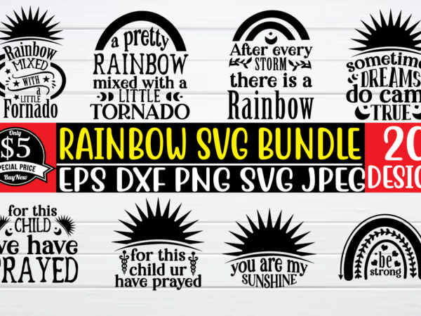 Rainbow svg bundle graphic t shirt