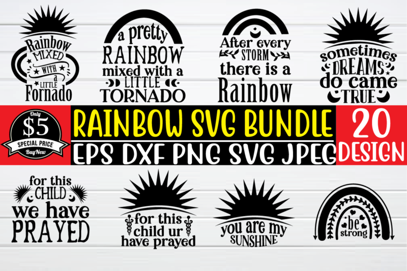rainbow svg bundle graphic t shirt