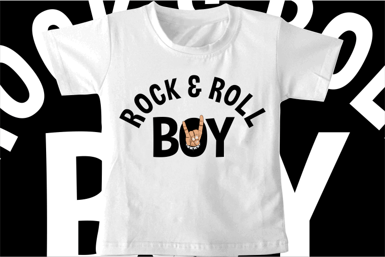kids t shirt design svg funny rock and roll boy typography graphic vector