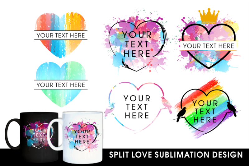 split love sublimation t shirt design bundle