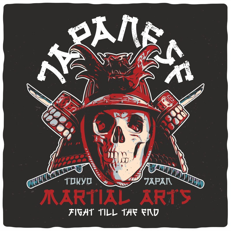 Japanese Martial Arts. Editable t-shirt design. - Buy t-shirt designs