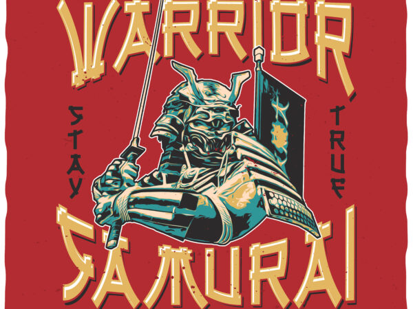 Fearless warrior. editable t-shirt design.