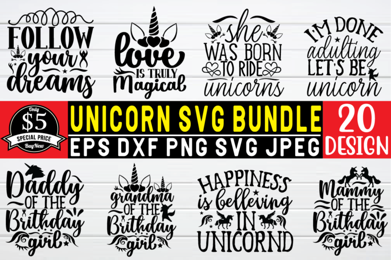 unicorn svg bundle graphic t shirt