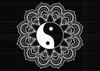 Yin Yang Mandala Qi Gong Yoga Svg, Yoga Svg t shirt design template