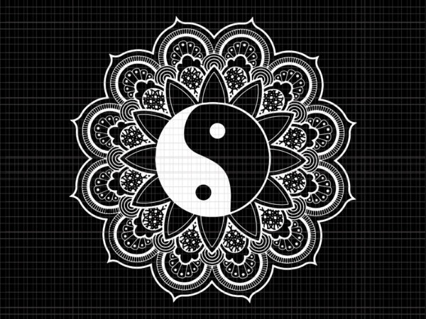Yin yang mandala qi gong yoga svg, yoga svg t shirt design template
